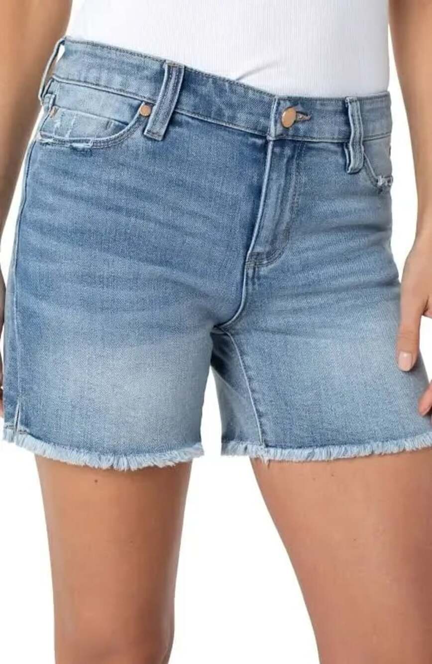 Liverpool Los Angeles The Short Raw Hem Frayed Denim Jean Shorts Women’s 12 /31 - Picture 2 of 10